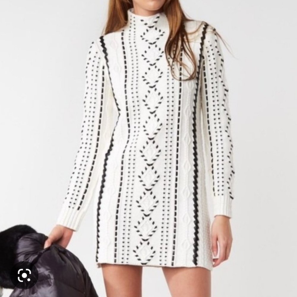 Maje Melanie Cable Knit Dress sweater mini dress 1 (S)